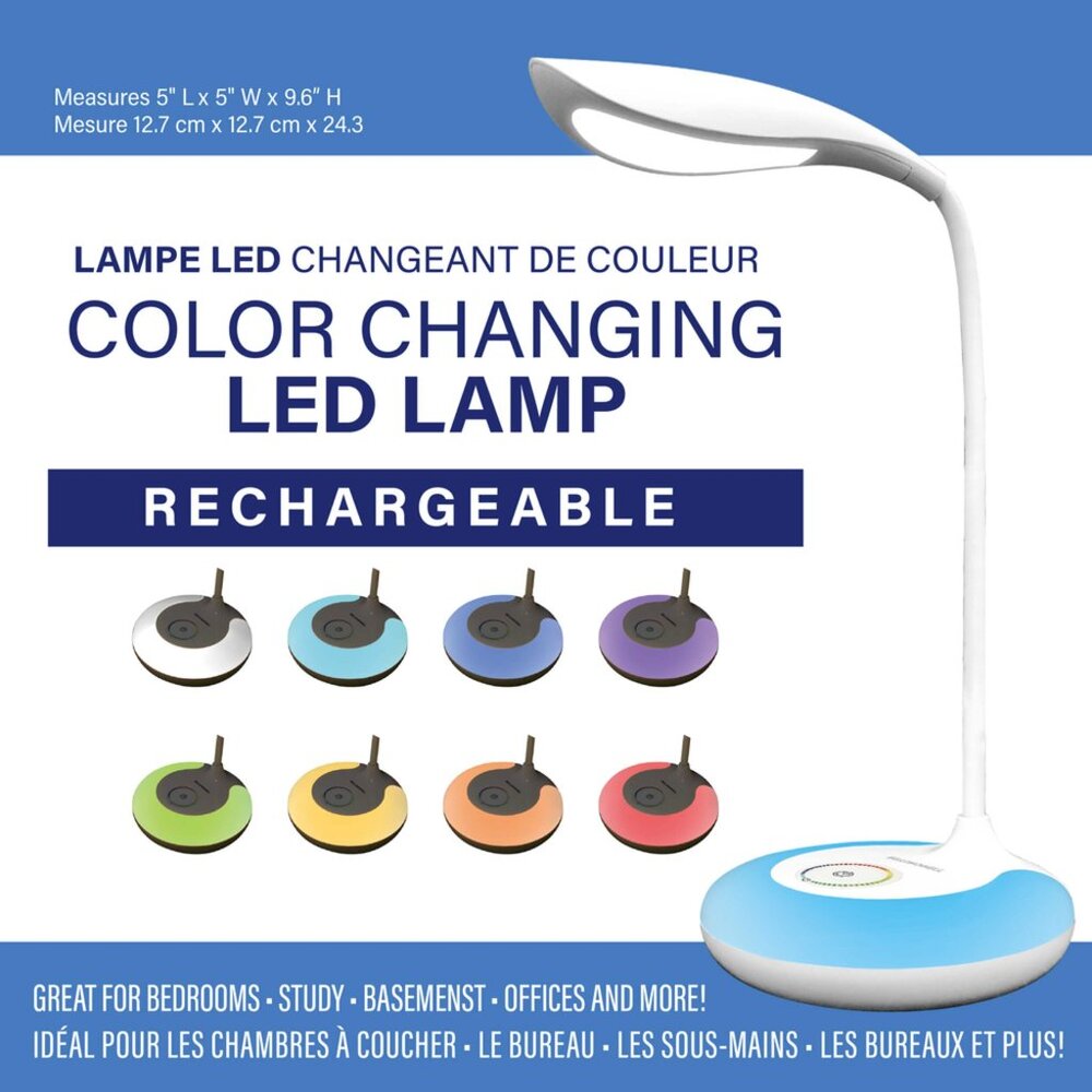 Bell and Howell Rechargeable Color Changing LED LAMP NEW In BOX